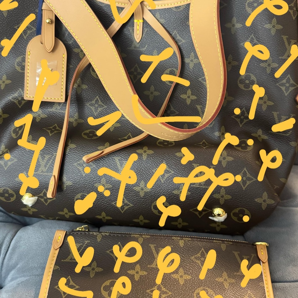 Brown and Tan Designer Tote Bag